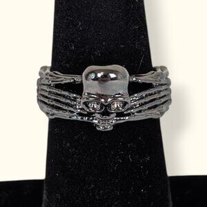 Dark Skull & Bones Gunmetal Ring
